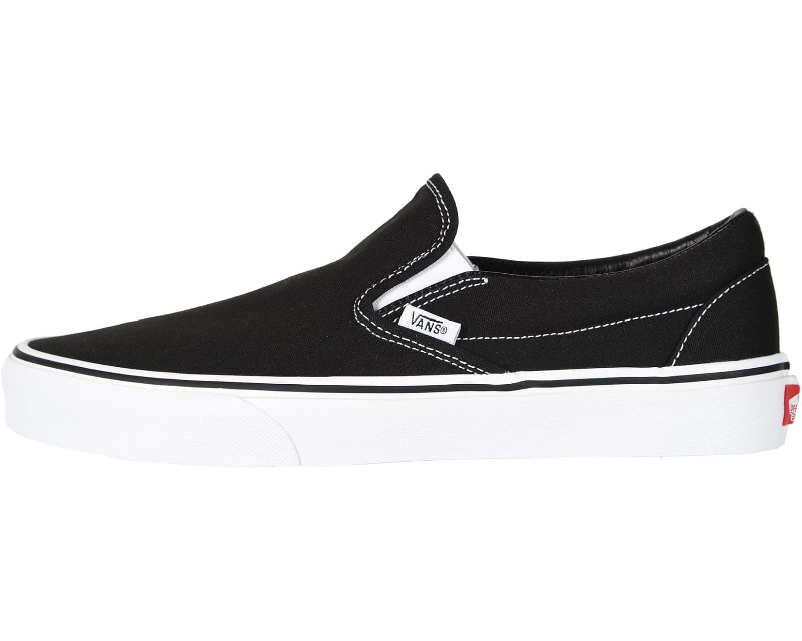 Vans Classic Slip-On Canvas Sneakers Black/White Unisex Size 9 Men / 10.5 Women - Thumbnail 3
