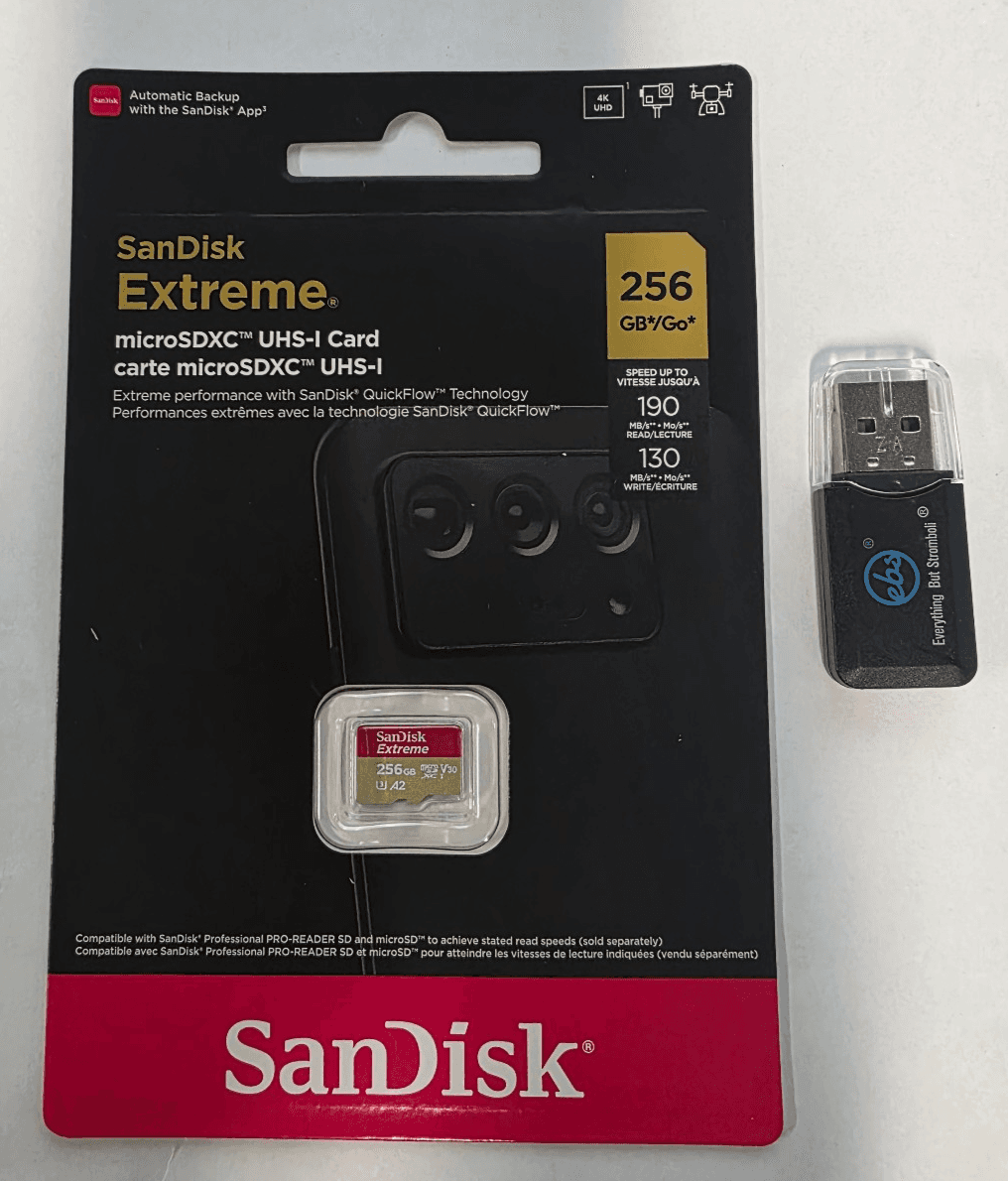 256GB Extreme microSDXC UHS-I 190MB/s V30 4K 5K A2 Micro SD SDSQXAV-256G-GN6MA - Thumbnail 2