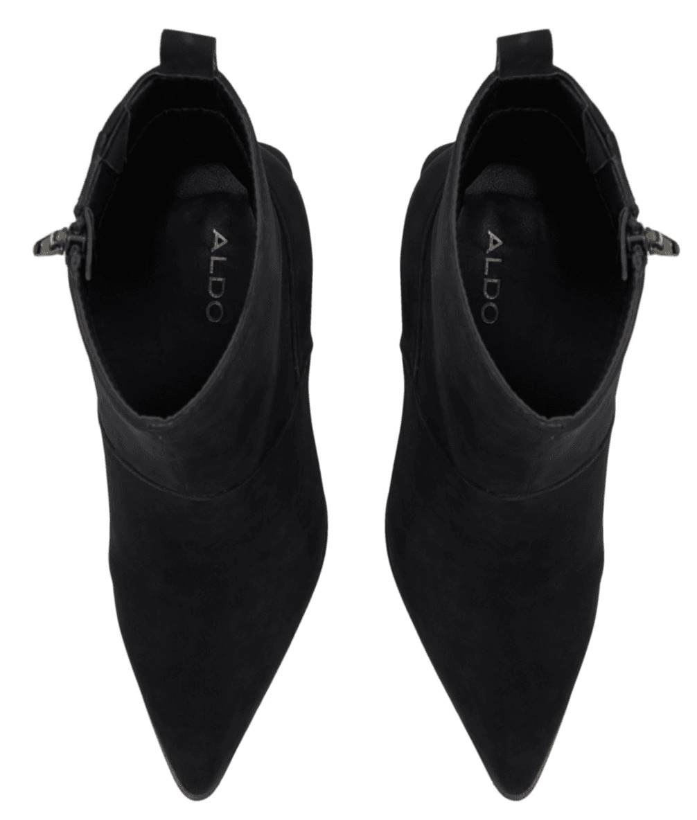 Aldo Bethanny Women Ankle Boots, Pointed Toe Block Heel Black Seuede Size 9 M - Thumbnail 5