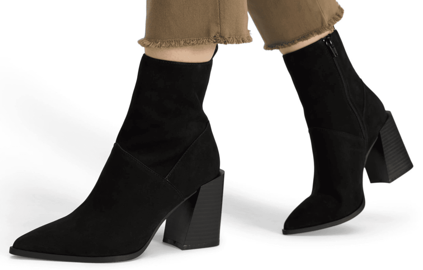 Aldo Bethanny Women Ankle Boots, Pointed Toe Block Heel Black Seuede Size 9 M - Thumbnail 7