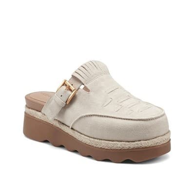 Aerosoles | Wyoming Sandals flatform Stone Taupe Fabric suede women’s size 9.5 M - Thumbnail 2