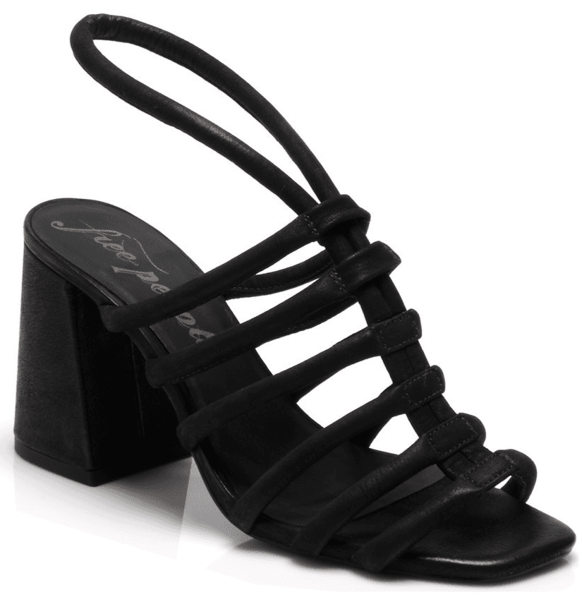Free People Women's Colette Black Cinched Heel Sandals Sz 9 M - Image 1