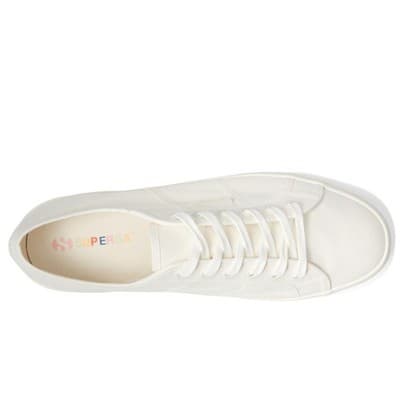 Superga 2740 Classic Canvas Sneaker Lettering Sole White Men 8 - Women 9.5 - Thumbnail 5