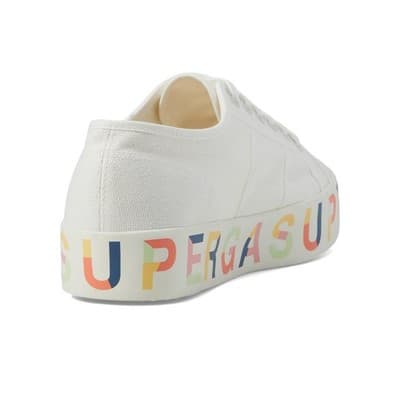 Superga 2740 Classic Canvas Sneaker Lettering Sole White Men 8 - Women 9.5 - Thumbnail 4