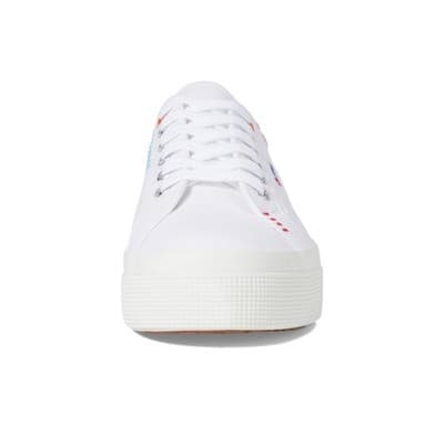 Superga 2740 Happy logo White Canvas Lace Up Sneakers Sz Men 8.5, Women 10 M - Thumbnail 4