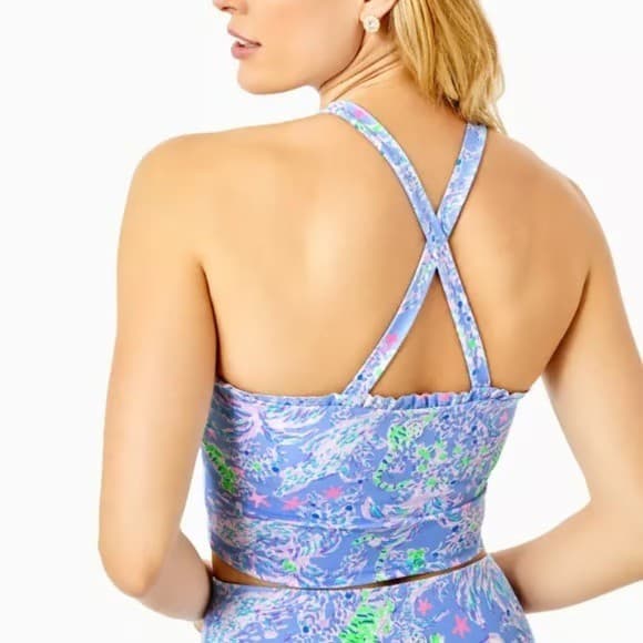 NWT Lilly Pulitzer Luxletic Leticia Bra Tank Top UPF 50+ Large - Thumbnail 3