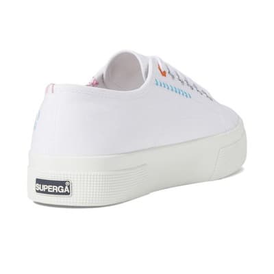 Superga 2740 Happy logo White Canvas Lace Up Sneakers Sz Men 8.5, Women 10 M - Thumbnail 3