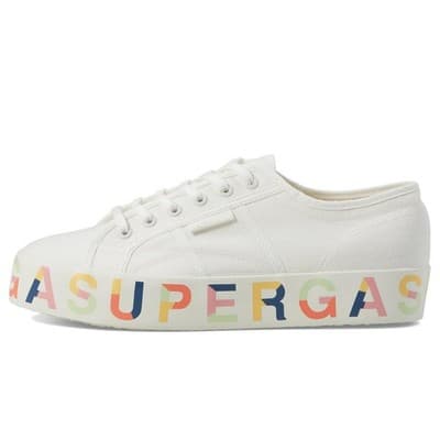 Superga 2740 Classic Canvas Sneaker Lettering Sole White Men 8 - Women 9.5 - Thumbnail 2