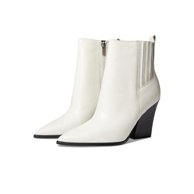 Marc Fisher Womens Mayden Ivory Pointed Toe Block Heel Ankle Boots Size 6 M - Image 1