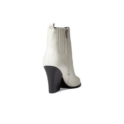 Marc Fisher Womens Mayden Ivory Pointed Toe Block Heel Ankle Boots Size 6 M - Thumbnail 3