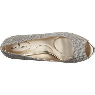 Bandolino Rainaa Gold Fabric Peep Toe Pumps Heels Size 10 M - Thumbnail 6