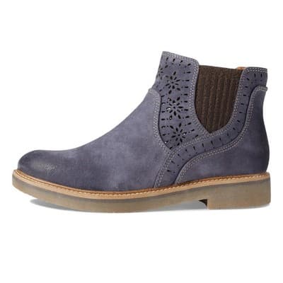 Comfortiva Blue Suede Boots Raya Washed Indigo 9 M - Thumbnail 3