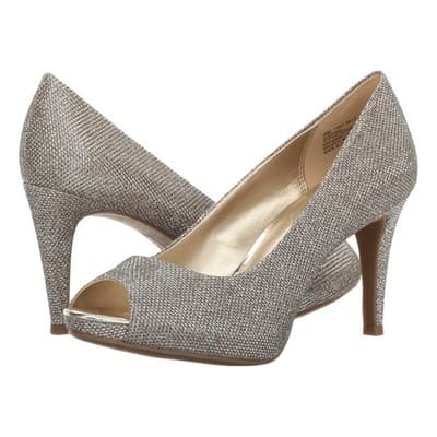 Bandolino Rainaa Gold Fabric Peep Toe Pumps Heels Size 10 M - Image 1