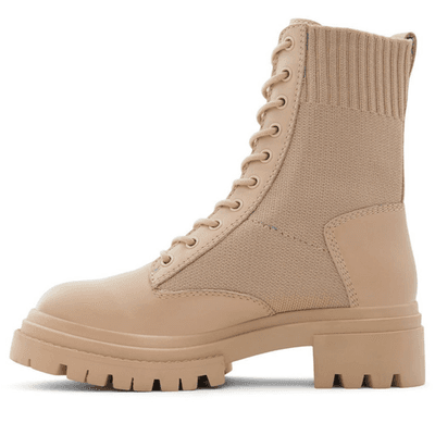 Aldo Reflow Combat Boots Womens Solid Bone Lace Up Leather & Fabric 8.5 M - Thumbnail 3