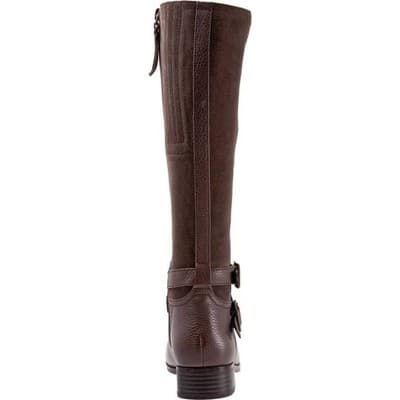 Trotters Larkin Wide Calf Womens Brown Leather Knee High Boots 6.5 Wide - Thumbnail 4
