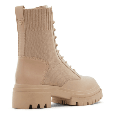 Aldo Reflow Combat Boots Womens Solid Bone Lace Up Leather & Fabric 8.5 M - Thumbnail 4
