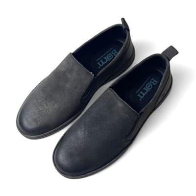 Born Mens Morgan Slip-On Casual Sneakers Dark Grey/Black Dist Suede Size 8.5 M - Thumbnail 3