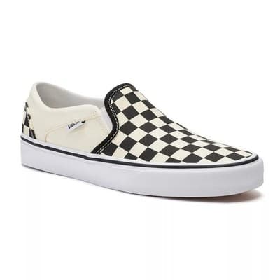 VANS CLASSIC SLIP ON CHECKERBOARD VN000VOSAPK BLACK/ WHITE Men 5.5 Women 7 - Thumbnail 3