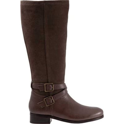 Trotters Larkin Wide Calf Womens Brown Leather Knee High Boots 6.5 Wide - Thumbnail 2