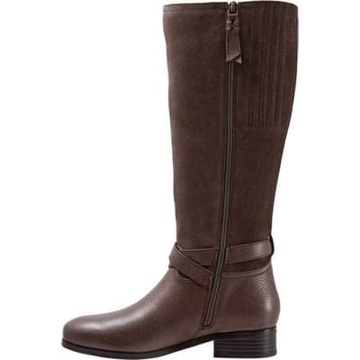Trotters Larkin Wide Calf Womens Brown Leather Knee High Boots 6.5 Wide - Thumbnail 3