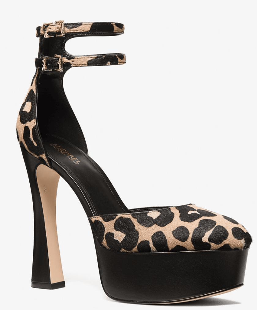 MICHAEL Michael Kors Martina Leopard Print Calf Hair Womens Platform Pump 10 M - Thumbnail 3