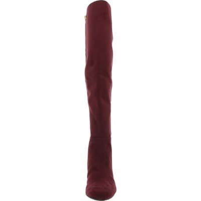 MICHAEL Michael Kors Women's Braden Block Heel Tall Boots Suede Merlot Size 9.5M - Thumbnail 4