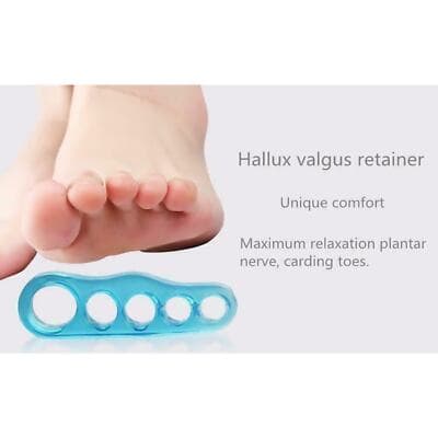 4 PCS Gel Toe Separator Orthotics Stretchers Align Overlapping Hammer Toes Blue - Thumbnail 2