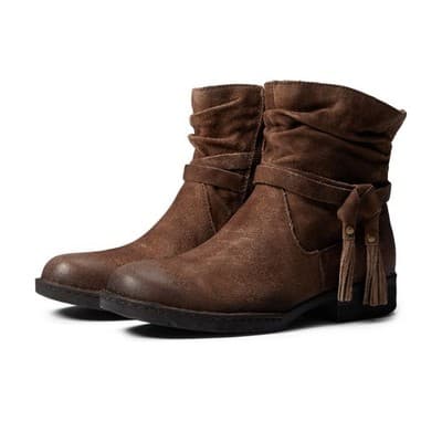 Born Kenya Ankle Boots Distressed Suede Taupe Womens Size 9.5 M - Image 1