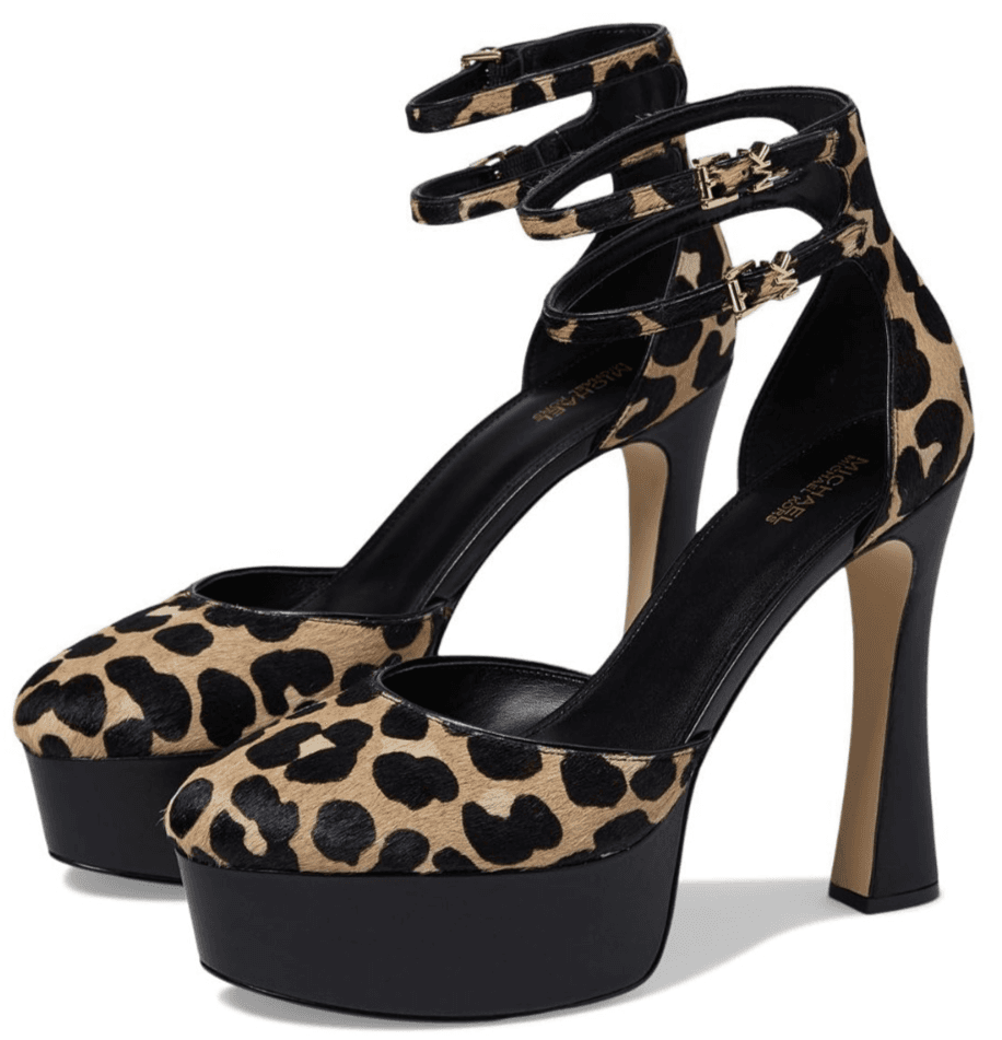 MICHAEL Michael Kors Martina Leopard Print Calf Hair Womens Platform Pump 10 M - Image 1