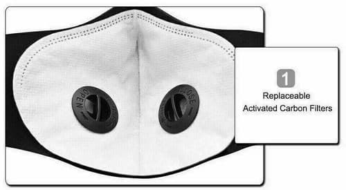 Reusable Face Mask With Active Carbon Filter Breathing Valves Cycling Mesh - Thumbnail 3