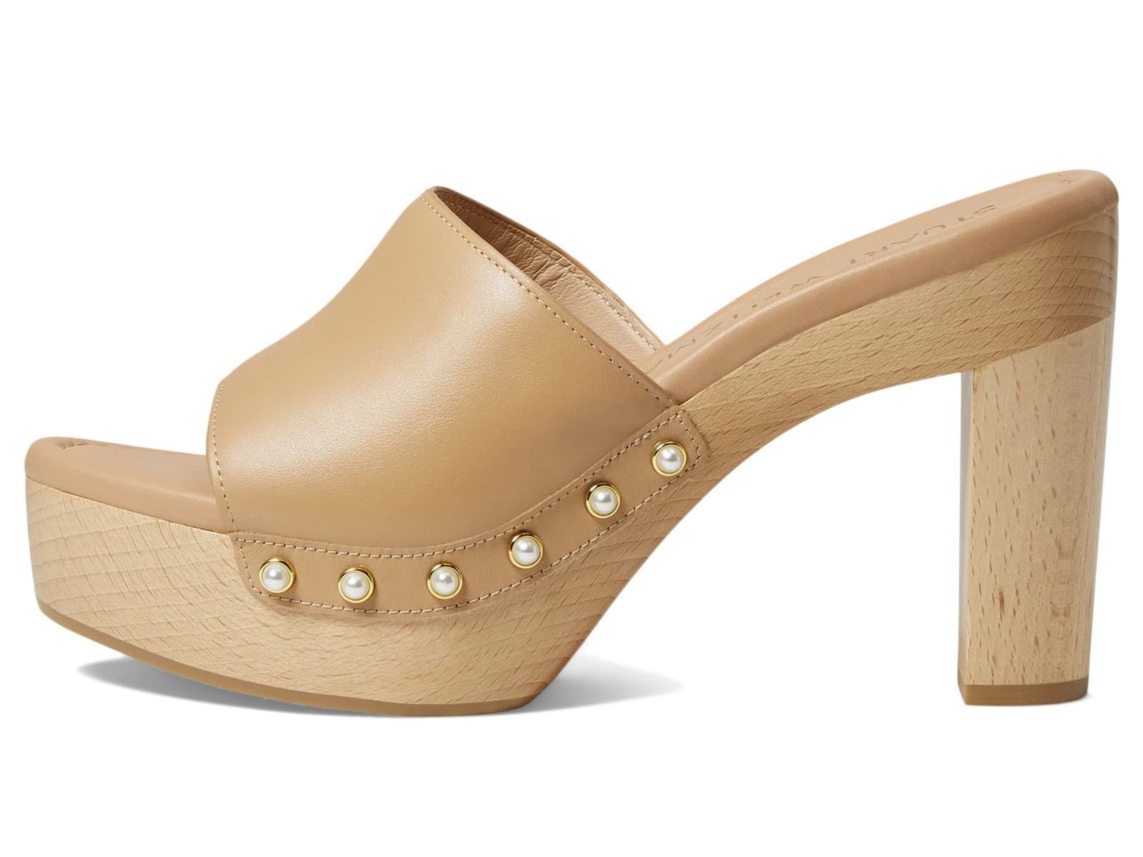 Sz 11 Stuart Weitzman Metallic Pearly-Stud Clog 85 Sandal Adobe Brown 9 B - Thumbnail 2