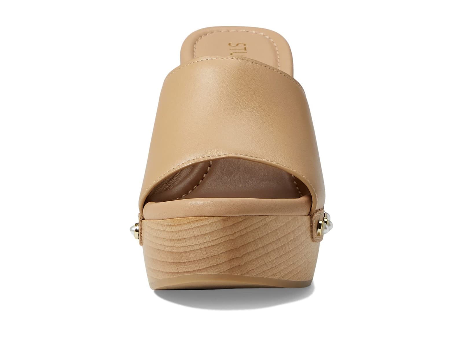 Sz 11 Stuart Weitzman Metallic Pearly-Stud Clog 85 Sandal Adobe Brown 9 B - Thumbnail 4