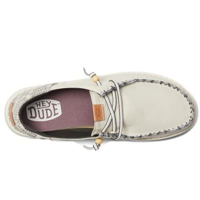 Hey Dude Wendy Funk Jacquard Unisex Casual Shoes, White /blue Men 10.5- Women 12 - Thumbnail 5