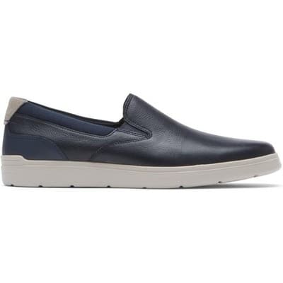 Rockport Men's Total Motion Court Slipon Navy Leather Sneakers Size 9.5 M - Thumbnail 2