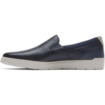 Rockport Men's Total Motion Court Slipon Navy Leather Sneakers Size 9.5 M - Thumbnail 3