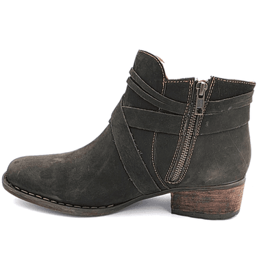 Born Montilla Womens 11 M Green Nubuck Leather Ankle Booties Tassel Strap Zip - Thumbnail 2