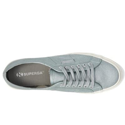 Superga 2750 Pearl Matte Canvas Grey Greenish Size Women 8.5 Low Top Shoes - Thumbnail 5