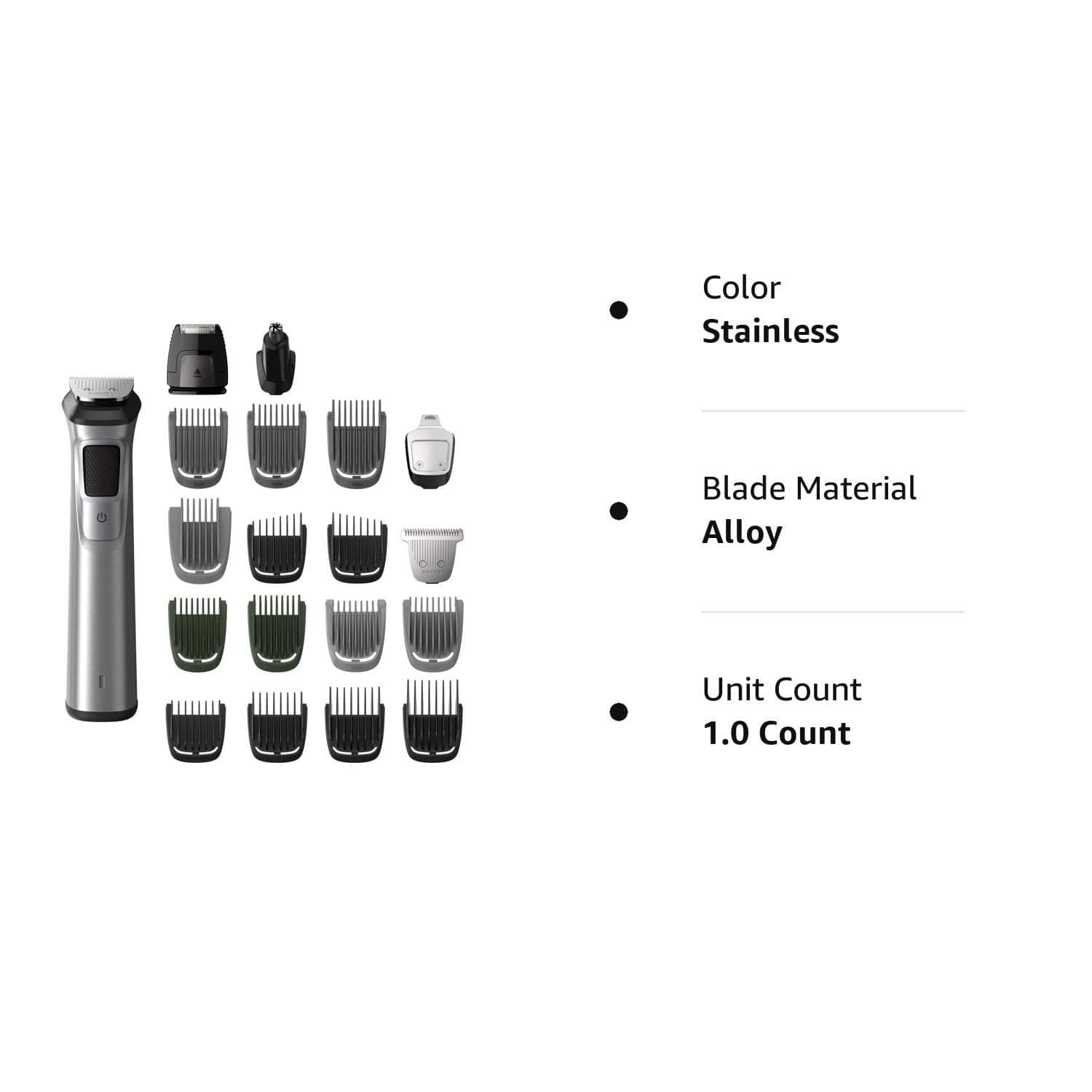 Philips Norelco Multigroom Stainless Steel All-in-one Wet Dry Trimmer MG7796/40 - Thumbnail 7