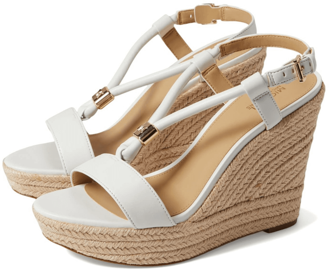 MICHAEL MICHAEL KORS Women's Annie Wedge Sandals Optic White Size 8.5 - Image 1