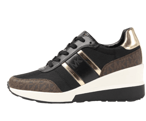 Michael Kors Women's Mabel Mixed-Media Trainer Black Brown Lace-Up 8.5 M - Thumbnail 4