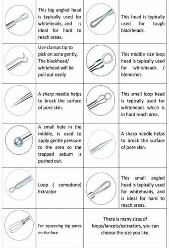 Acne Needle Blackhead Remover Pimple Blemish Comedone Extractor Tool Kit 7 Pcs - Thumbnail 6