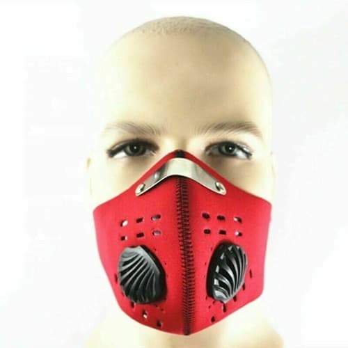 Reusable Activated Carbon Filter Valves Cycling Face Mask Sports Blue Red Black - Thumbnail 6