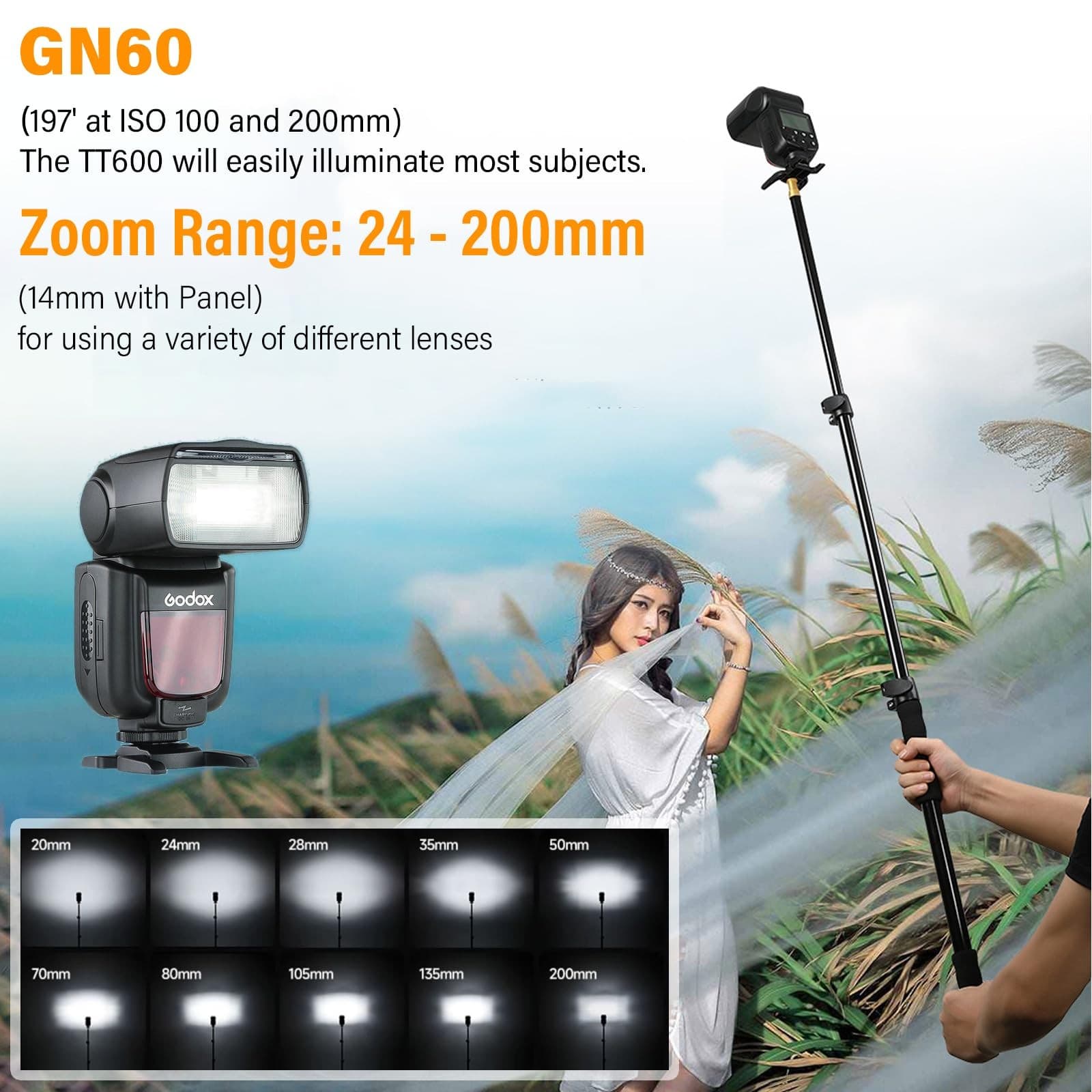 Godox TT600 2.4G Wireless Camera Flash Speedlite Master/Slave GN60 Manual Flash - Thumbnail 11