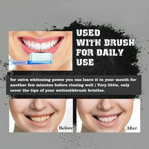 5 Pcs Organic Coconut Activated Charcoal Whitener Natural Teeth Whitening Powder - Thumbnail 5