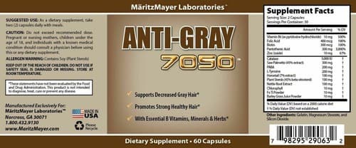 1 Pack Anti Gray 7050 Hair Saw Palmetto Catalase Max Strength Dietary Supplement - Thumbnail 2