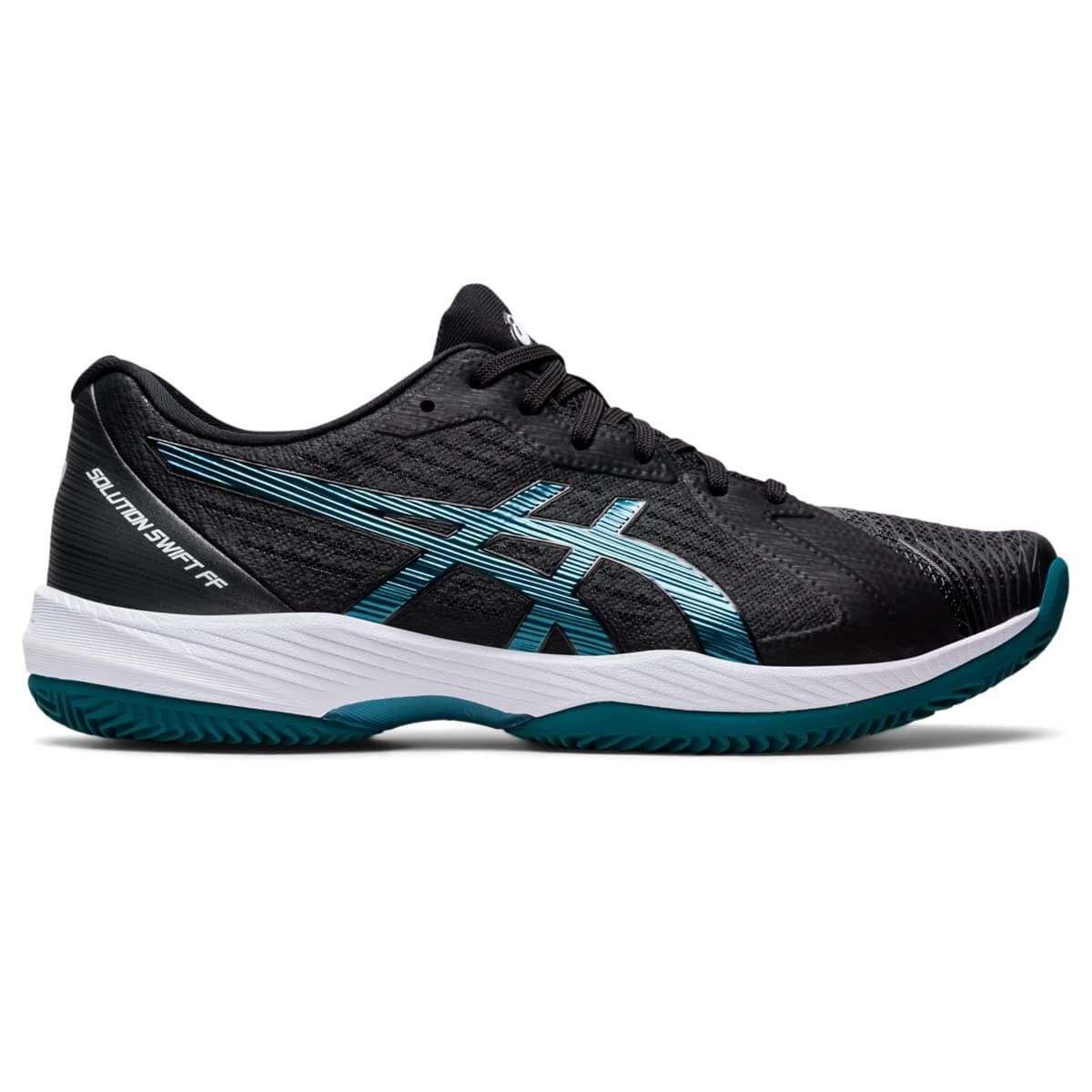 ASICS Men's Solution Swift FlyteFoam Tennis Shoes Black/Misty Pine Size 8 US - Thumbnail 2