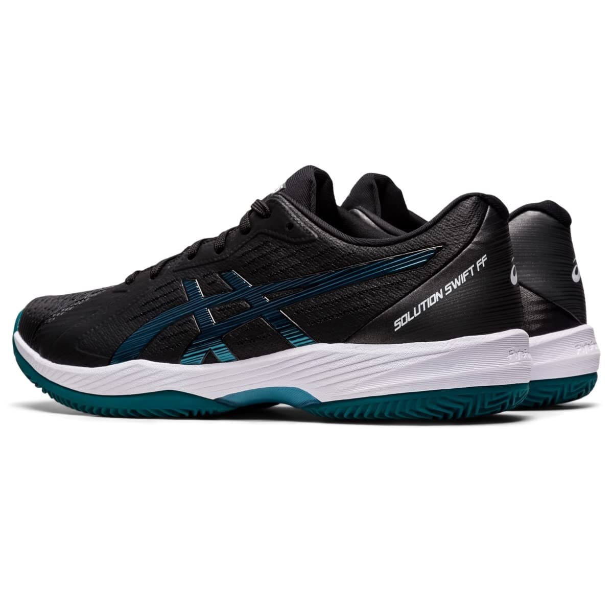 ASICS Men's Solution Swift FlyteFoam Tennis Shoes Black/Misty Pine Size 8 US - Thumbnail 4