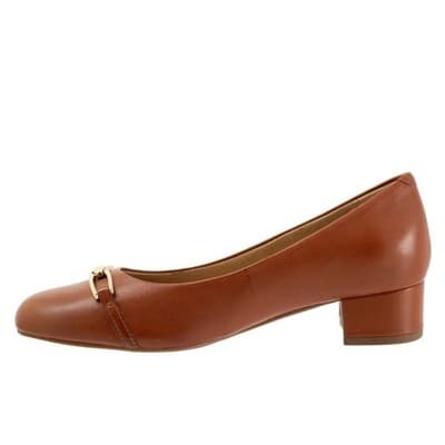 Trotters Dakota Pump Women Brown Leather Slip On Pumps Heels Shoes Size 8 Narrow - Thumbnail 5