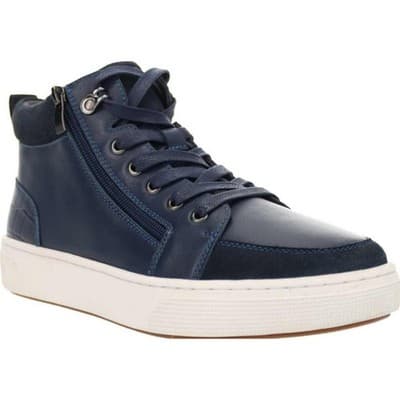 Propet Women's Kasia High-Top Side-Zip Sneaker Navy Leather - Size 9 M - Image 1