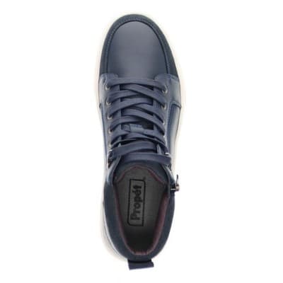 Propet Women's Kasia High-Top Side-Zip Sneaker Navy Leather - Size 9 M - Thumbnail 6